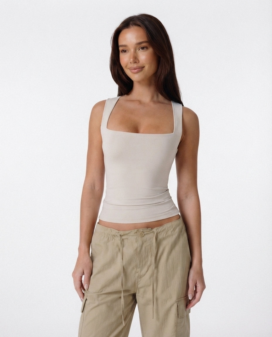 Square Neck Fitted Tank