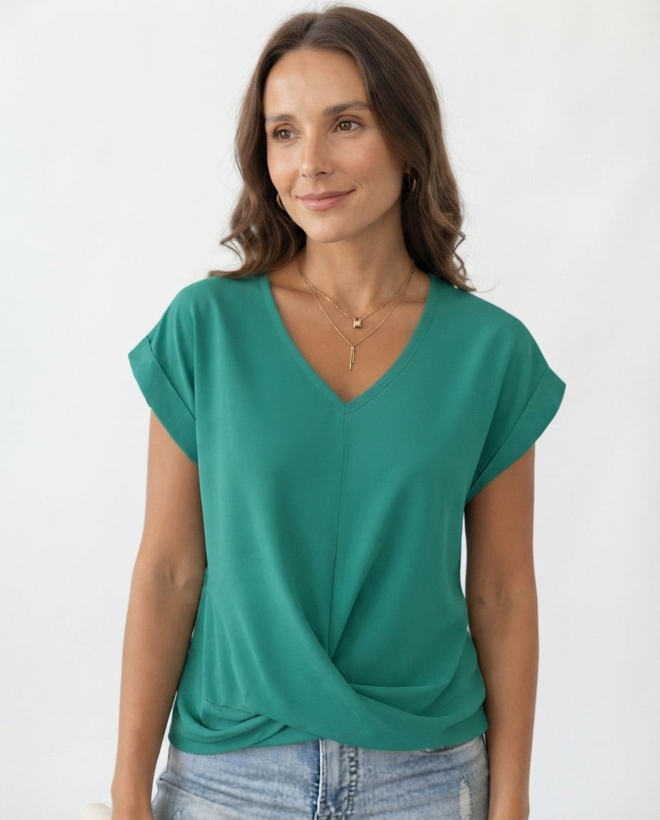 Twist Front V-Neck Tee