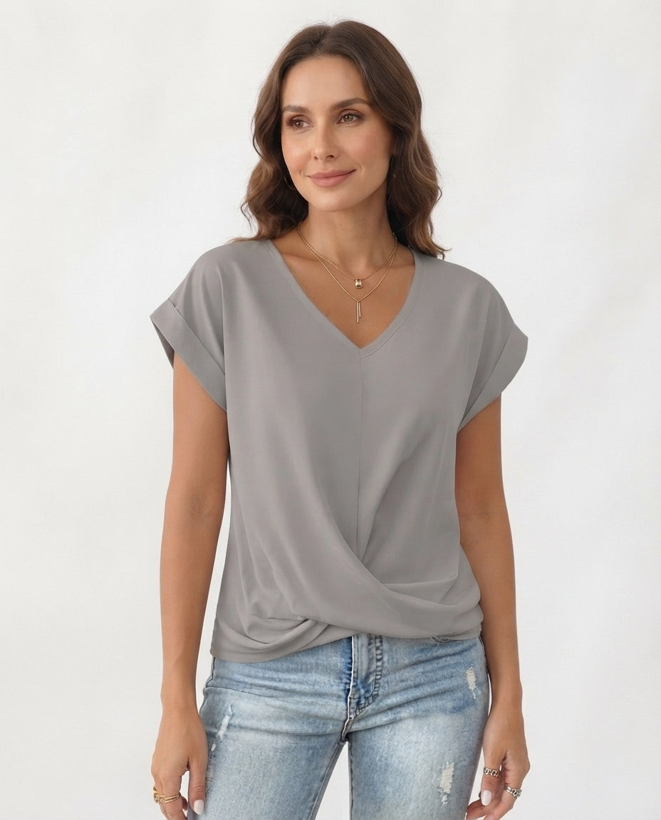 Twist Front V-Neck Tee