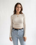 Waffle Knit Long Sleeve Top