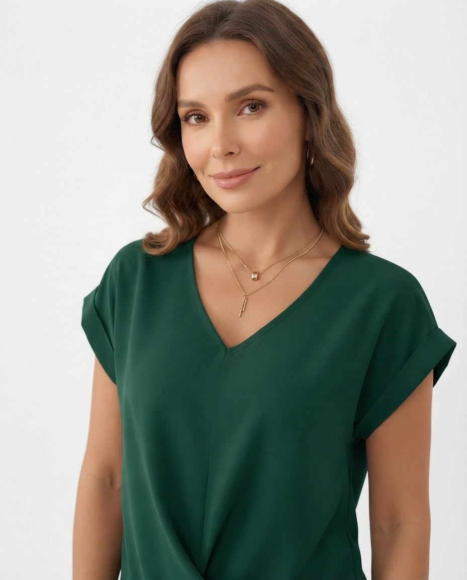 Twist Front V-Neck Tee