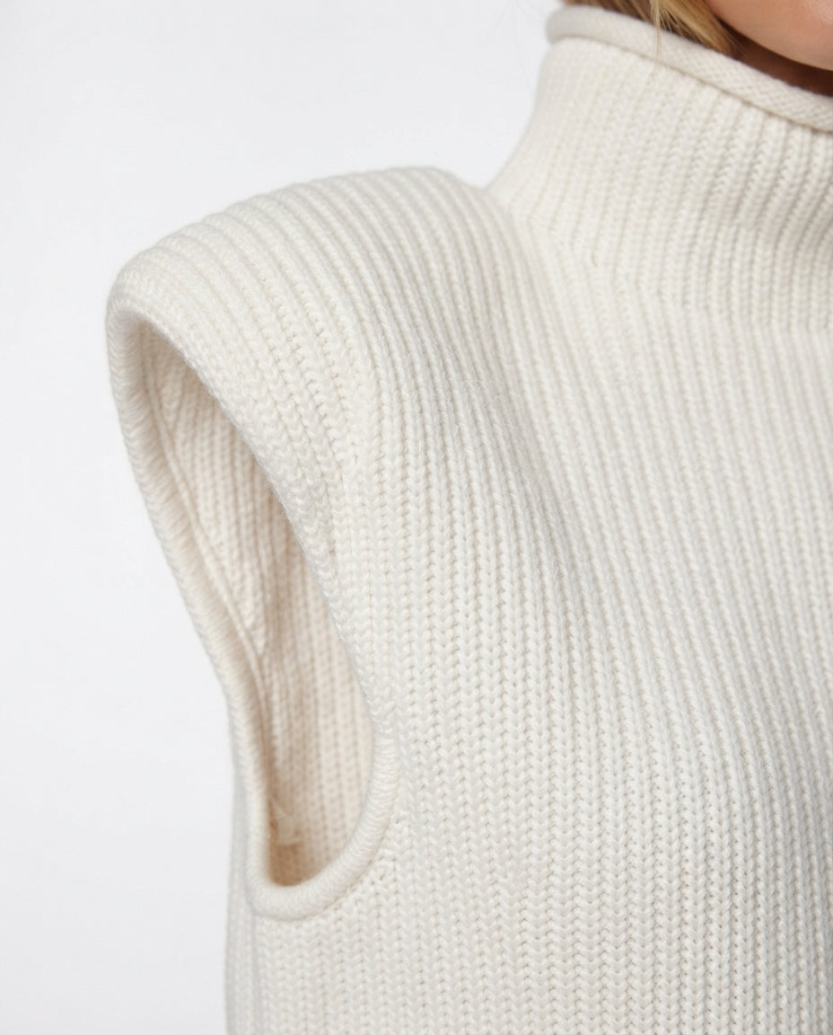 Mock Neck Sleeveless Sweater