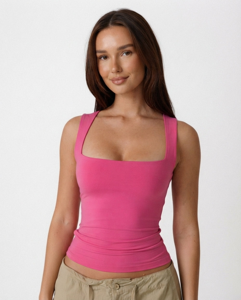 Square Neck Fitted Tank