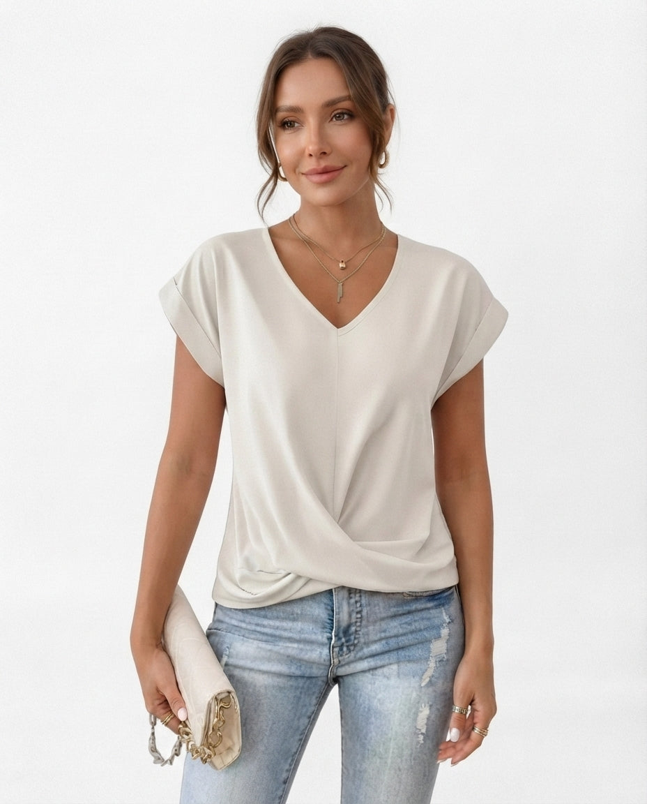 Twist Front V-Neck Tee