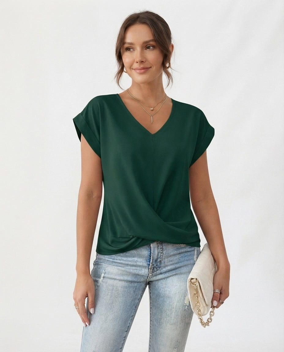 Twist Front V-Neck Tee