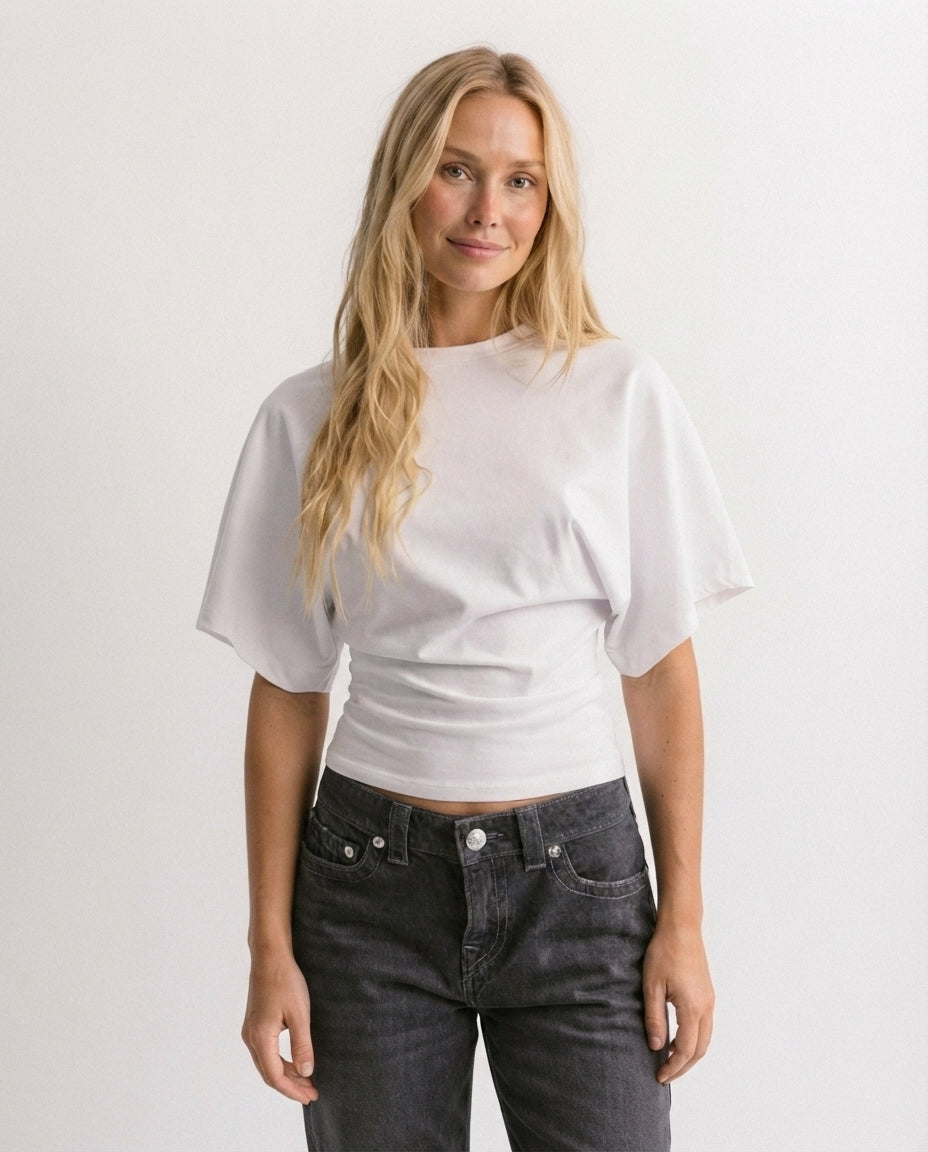 Batwing Sleeve Fitted Tee