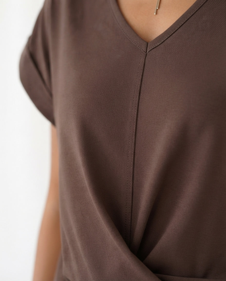 Twist Front V-Neck Tee