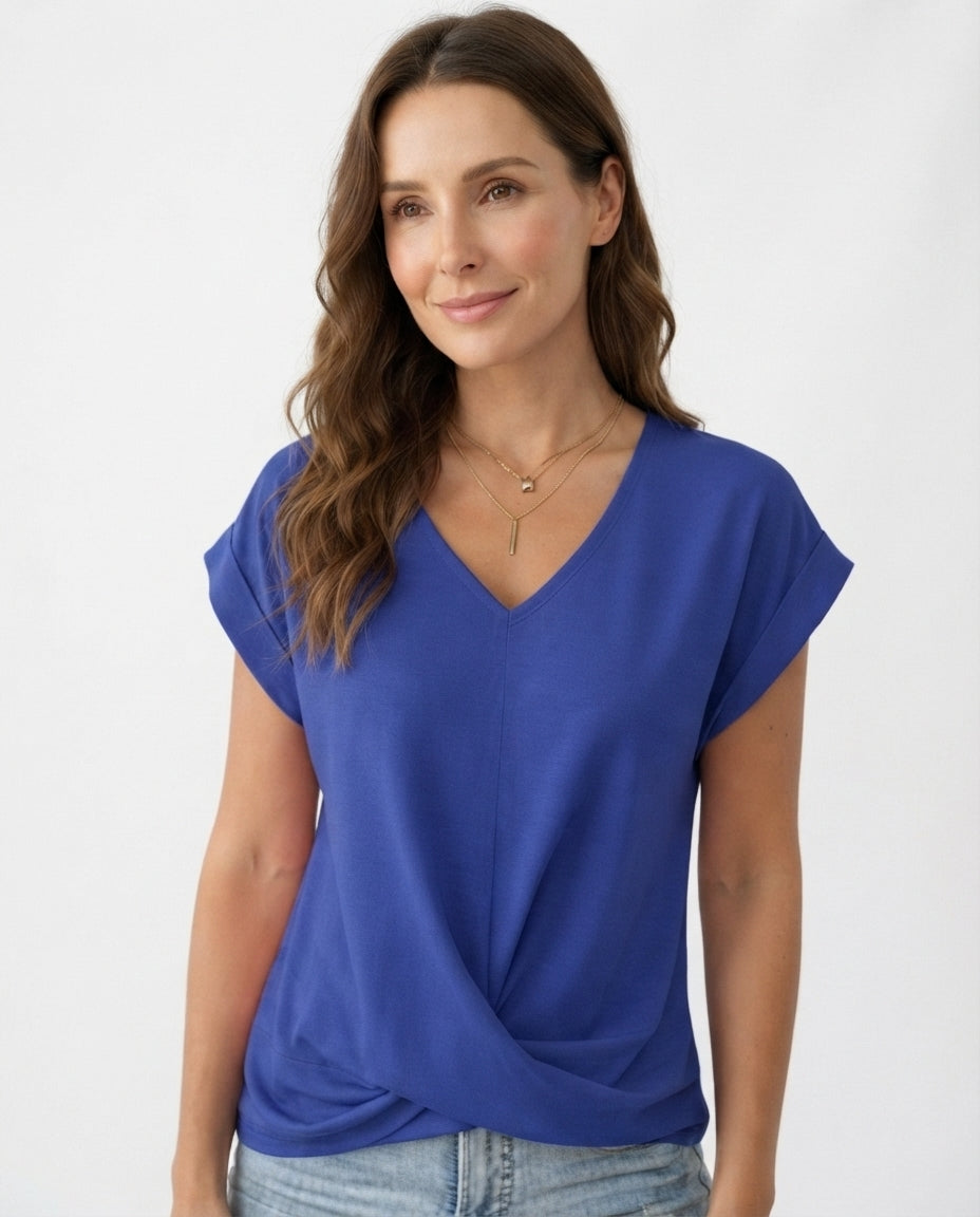 Twist Front V-Neck Tee