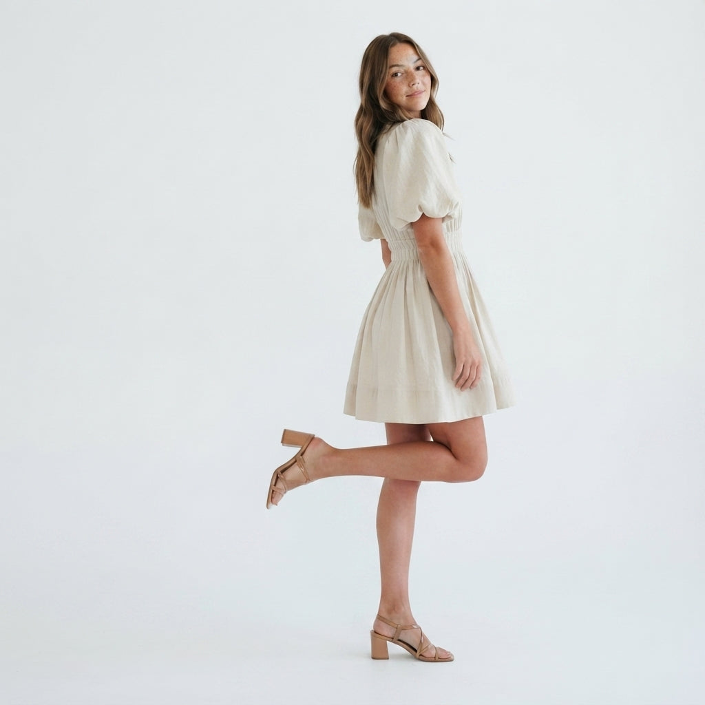 Malibu Sun-Soft Puff Mini Dress