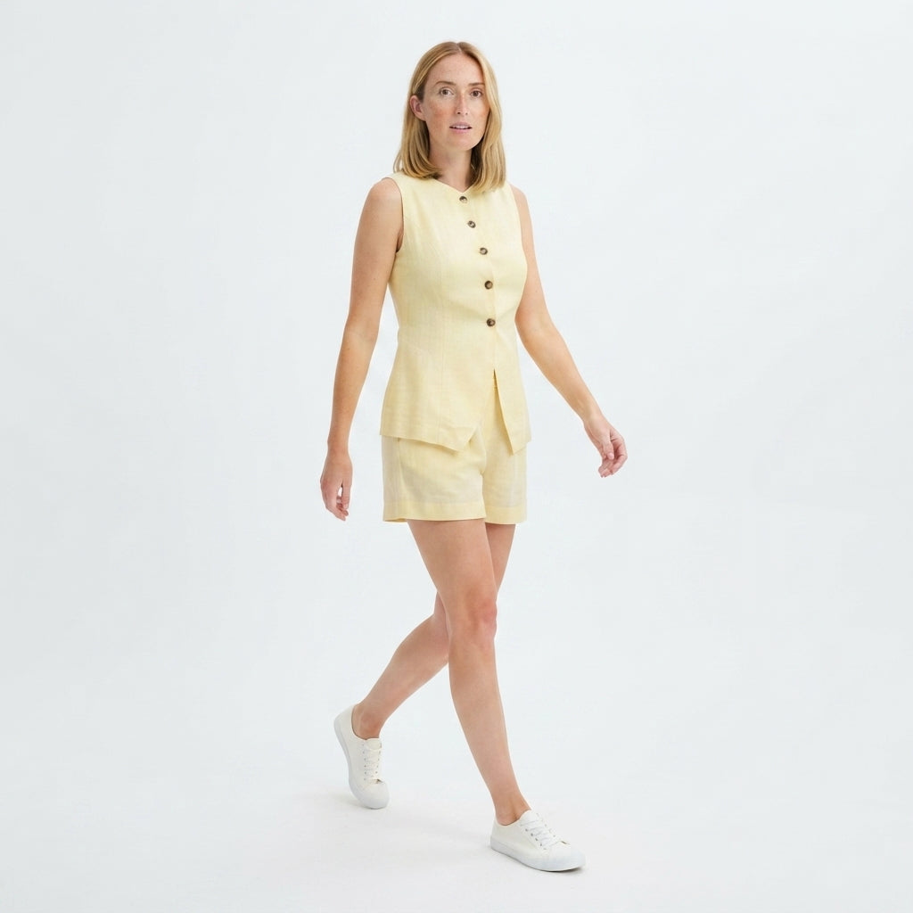 Riviera Linen Vest Set