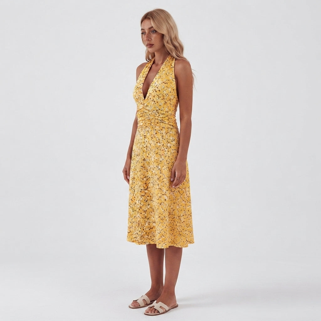 Monaco Halter Midi Dress