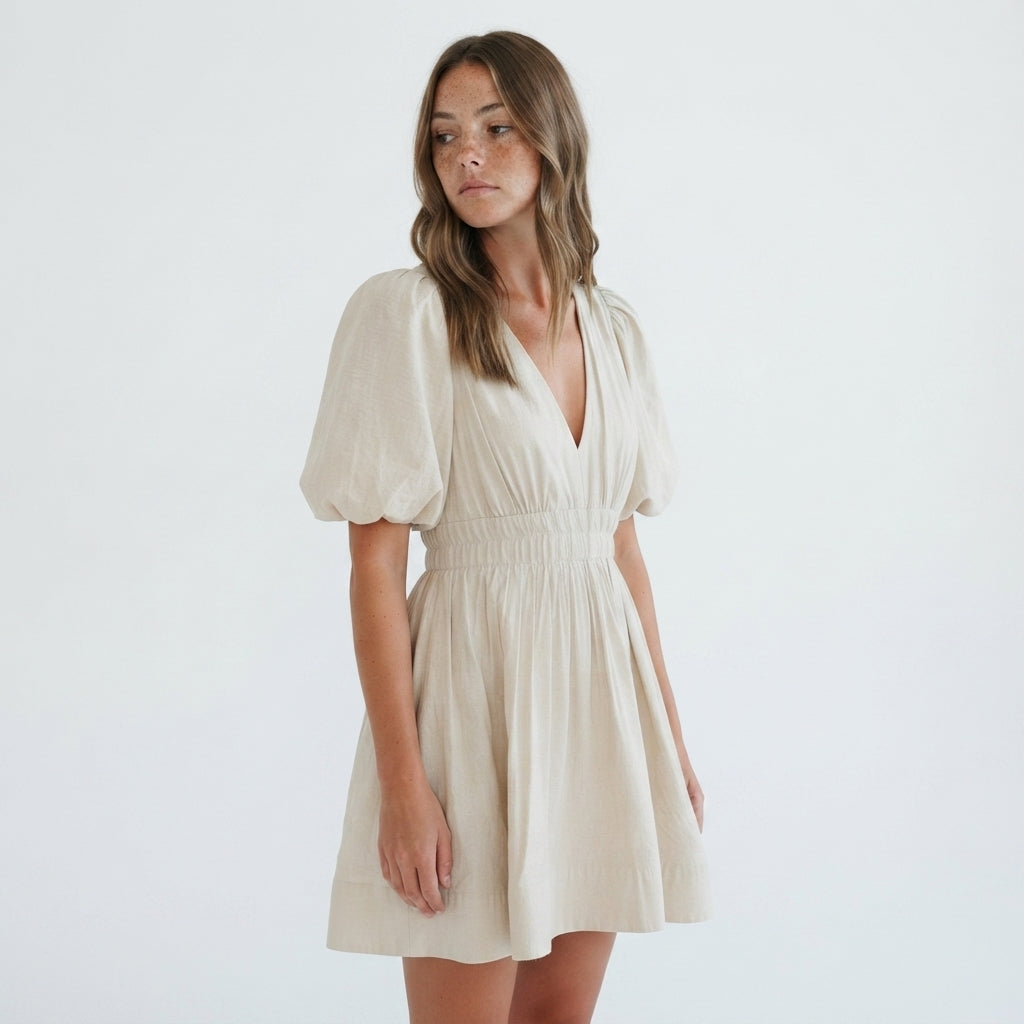 Malibu Sun-Soft Puff Mini Dress