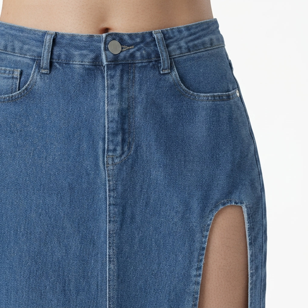 SoHo Highline Denim Midi Skirt