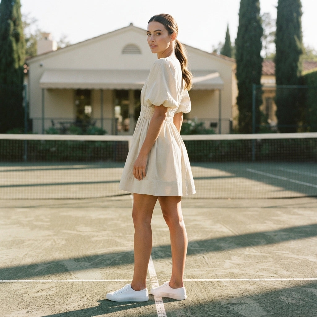 Malibu Sun-Soft Puff Mini Dress