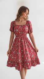 Nashville Crimson Midi Dress