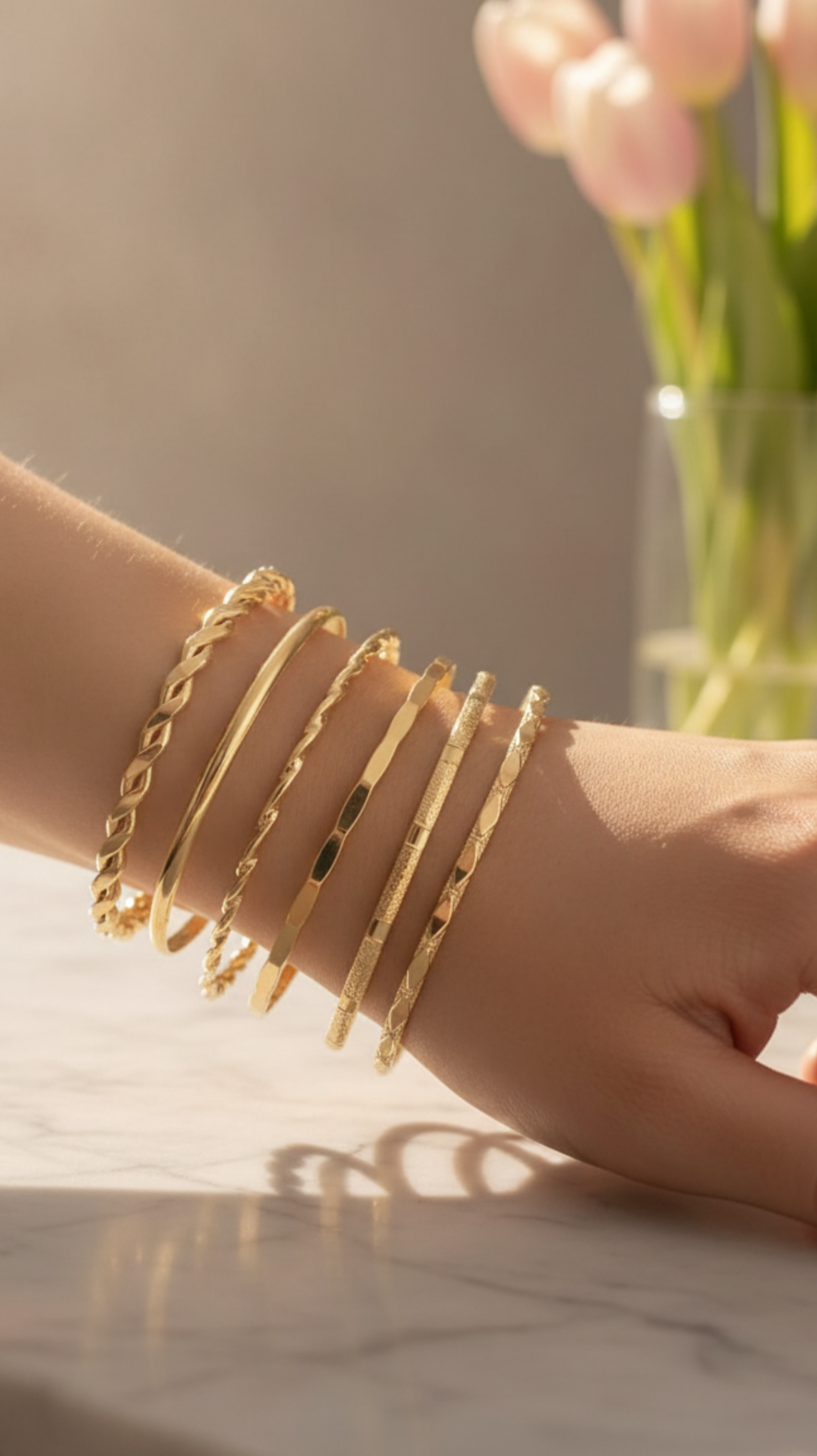 Crystal Luxe Bracelet Stack Gold