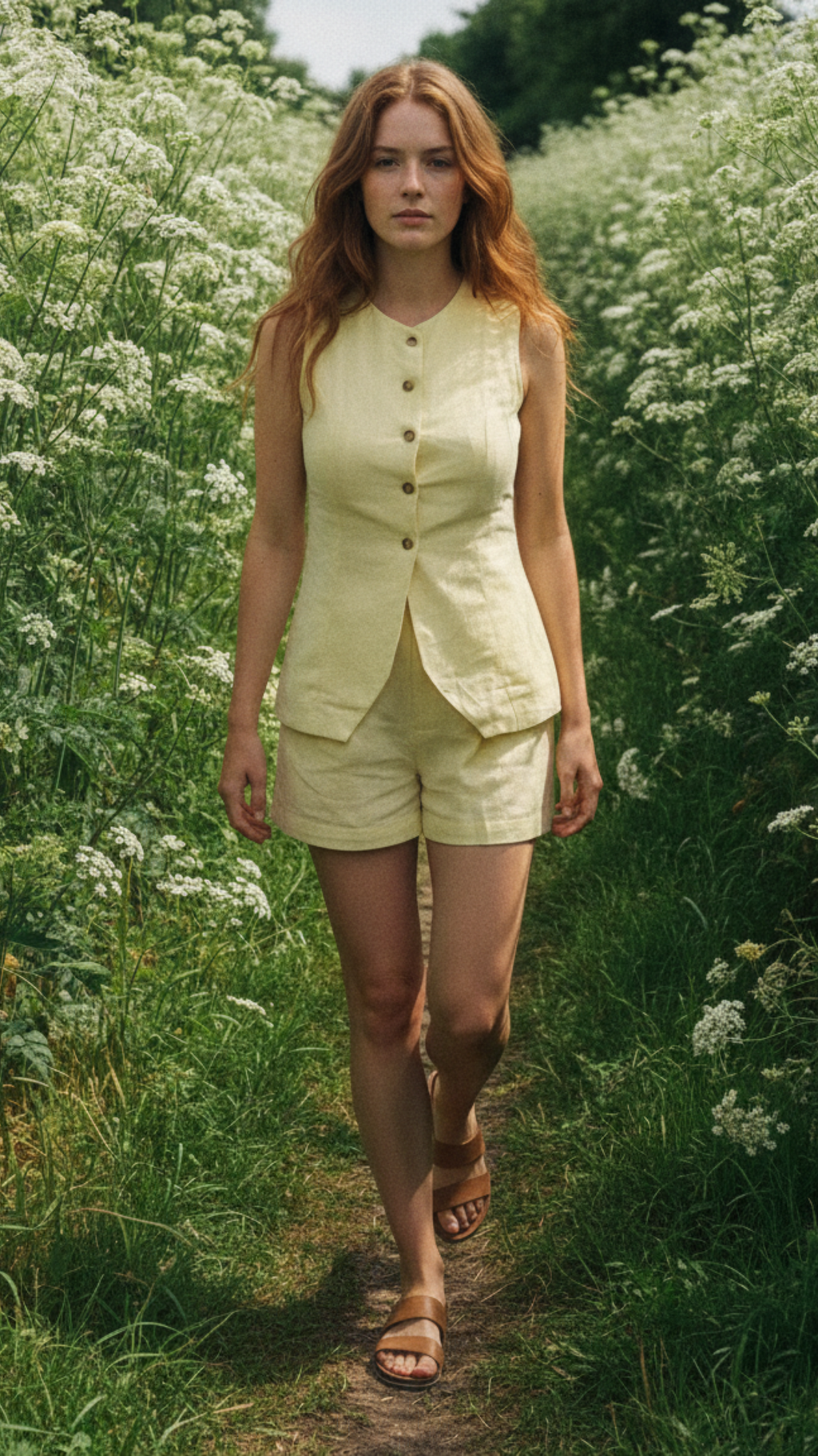 Sunwashed Linen Vest Set