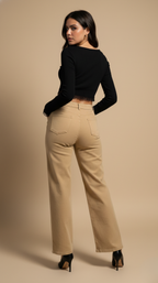 The Khaki Straight Leg Trouser