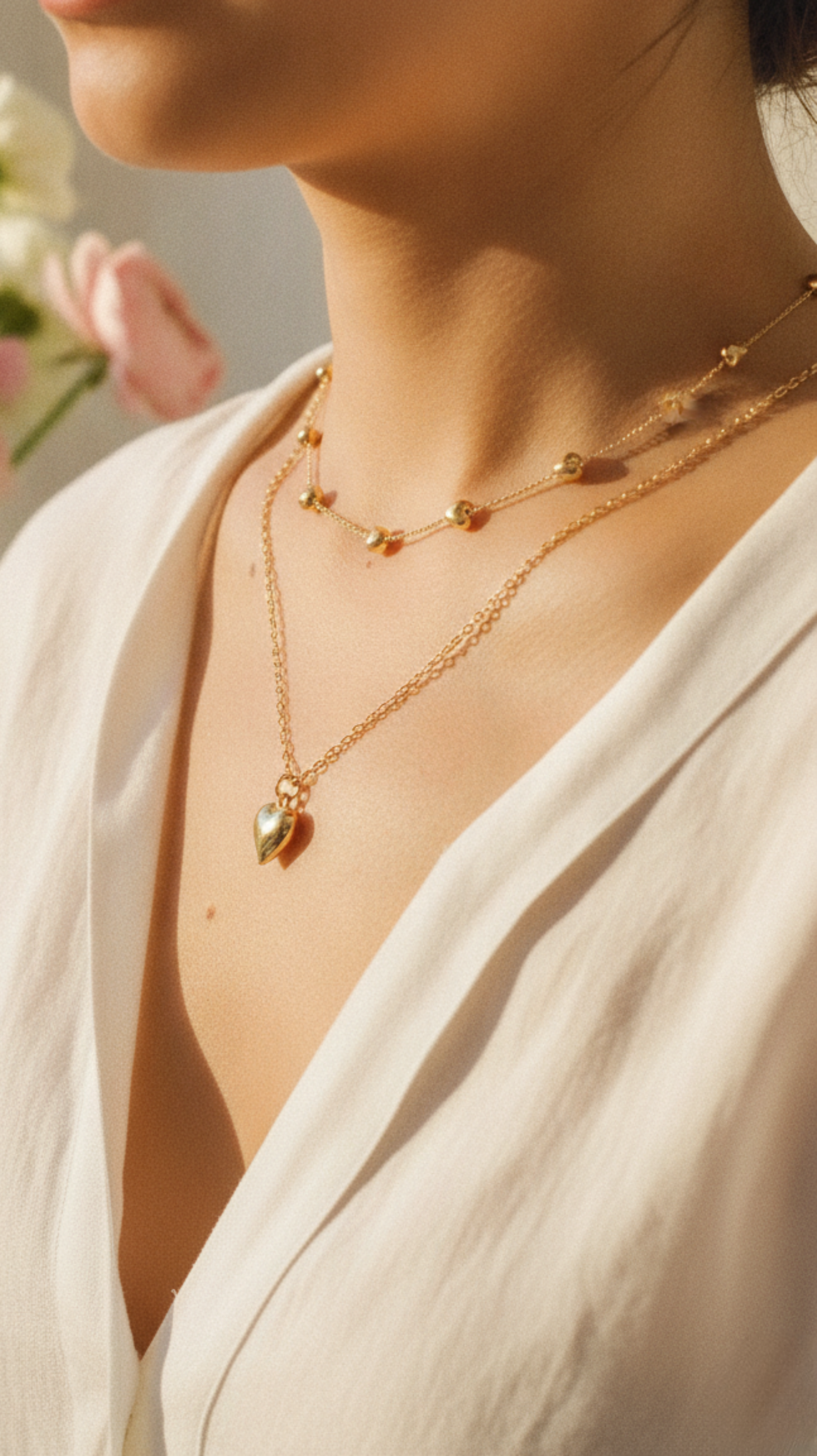 Bloom Heart Layer Necklace