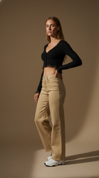 The Khaki Straight Leg Trouser
