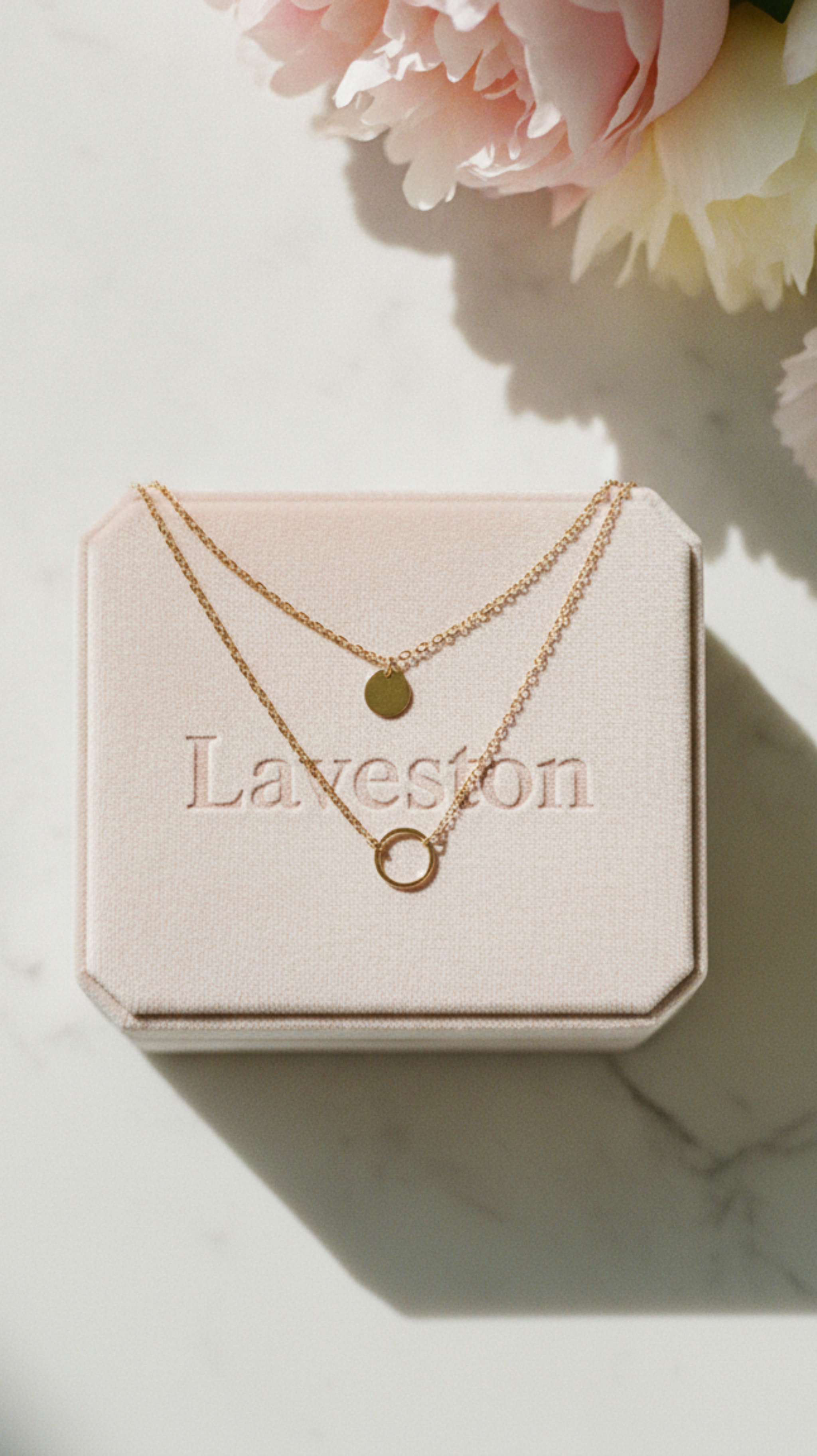 Rosé Disc Layer Necklace