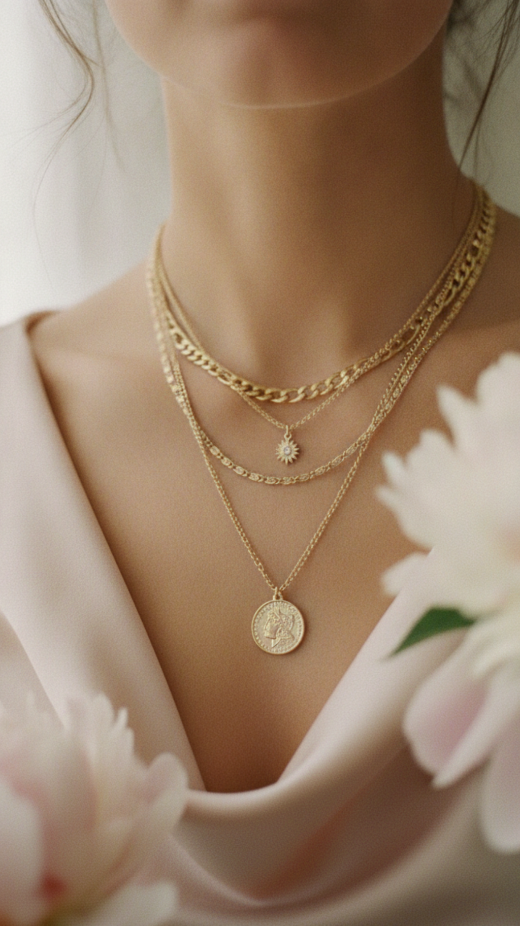 Roma Coin Layer Necklace