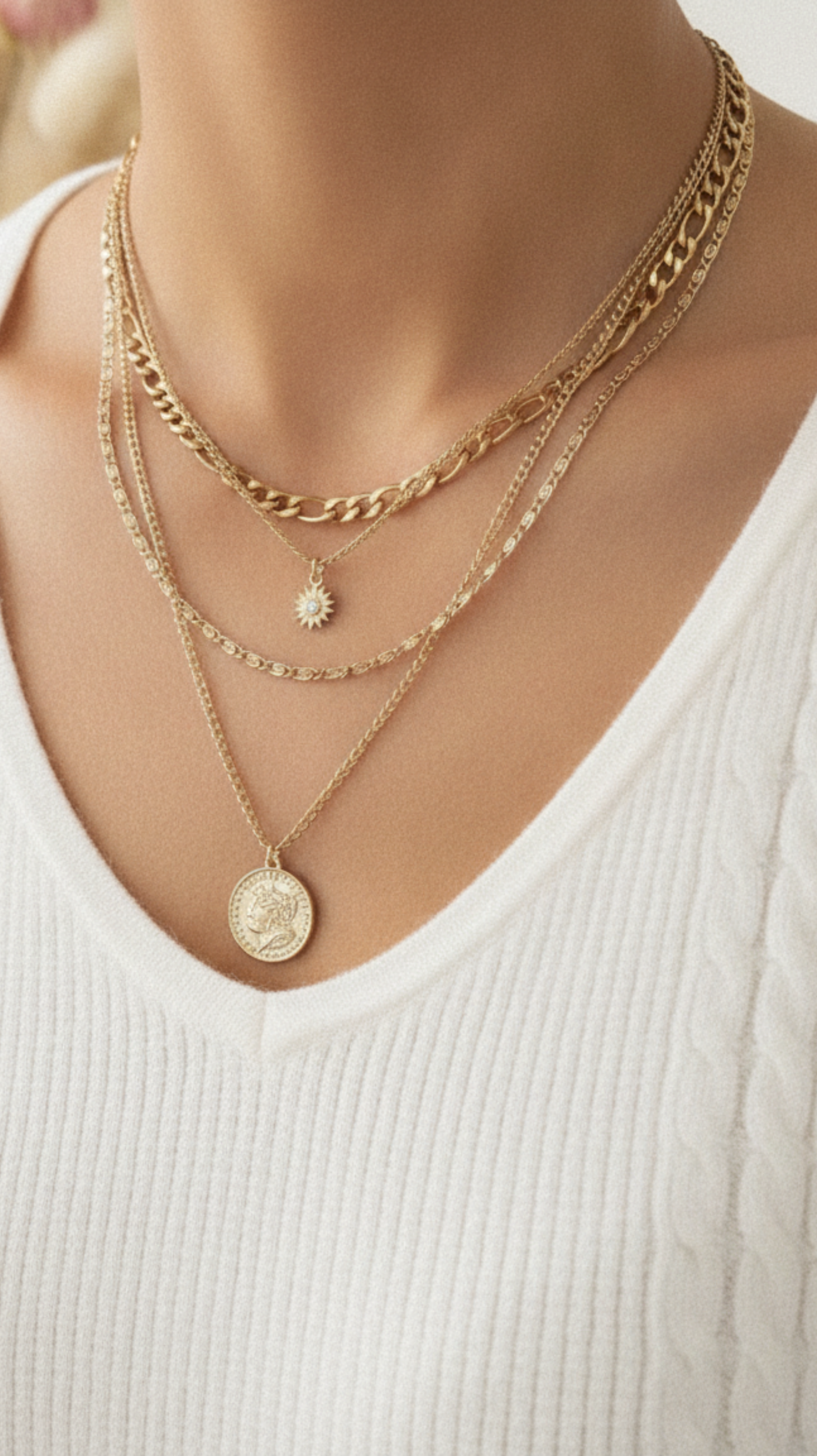 Roma Coin Layer Necklace