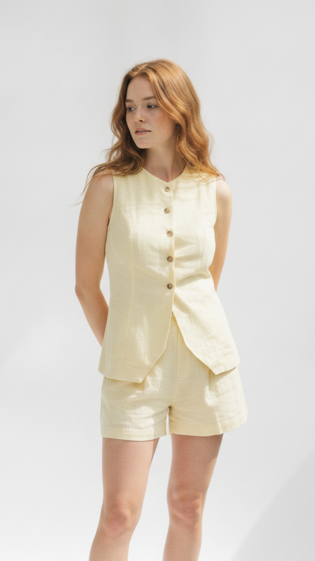 Sunwashed Linen Vest Set