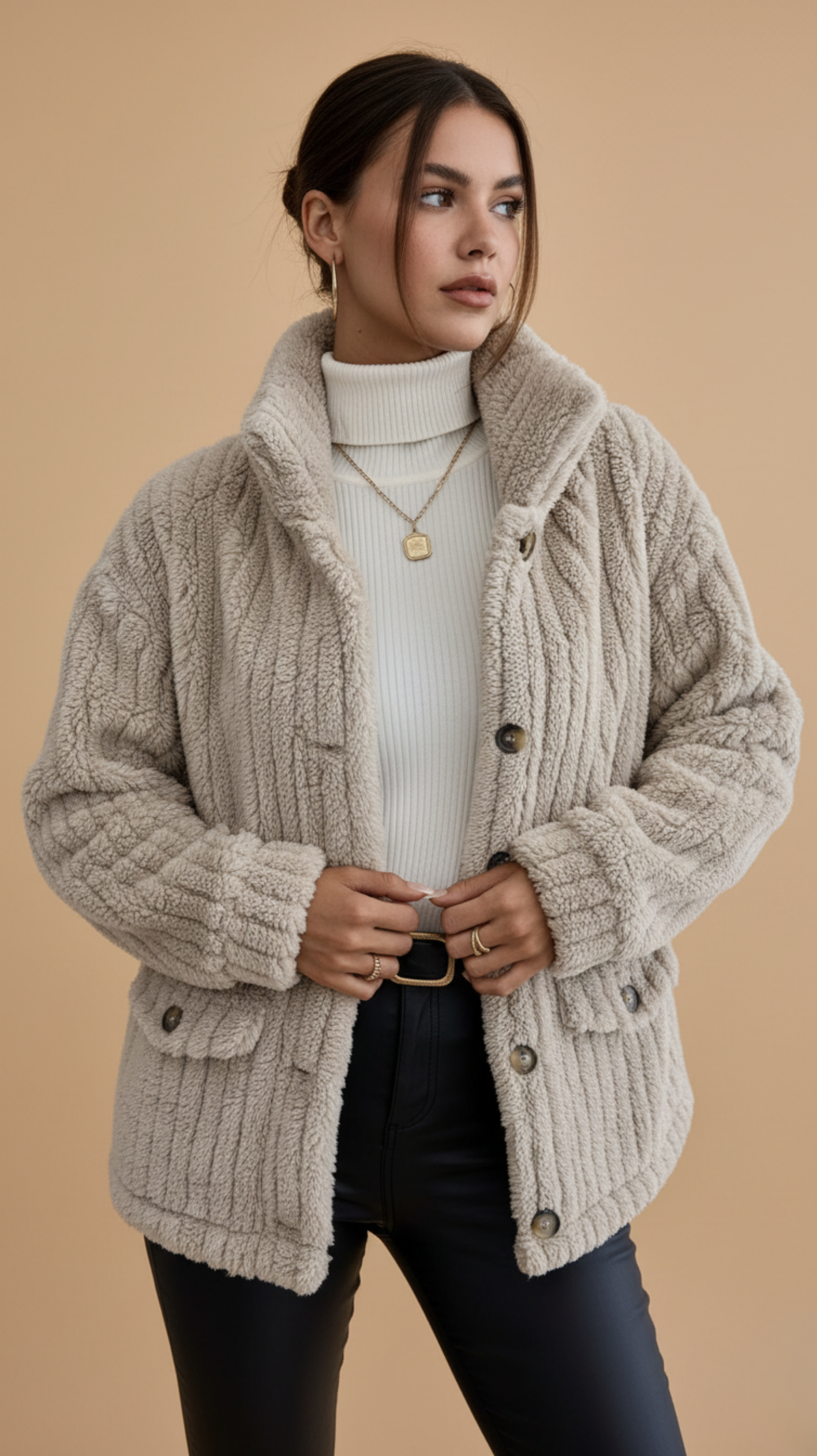 Vegan Wool Teddy Coat