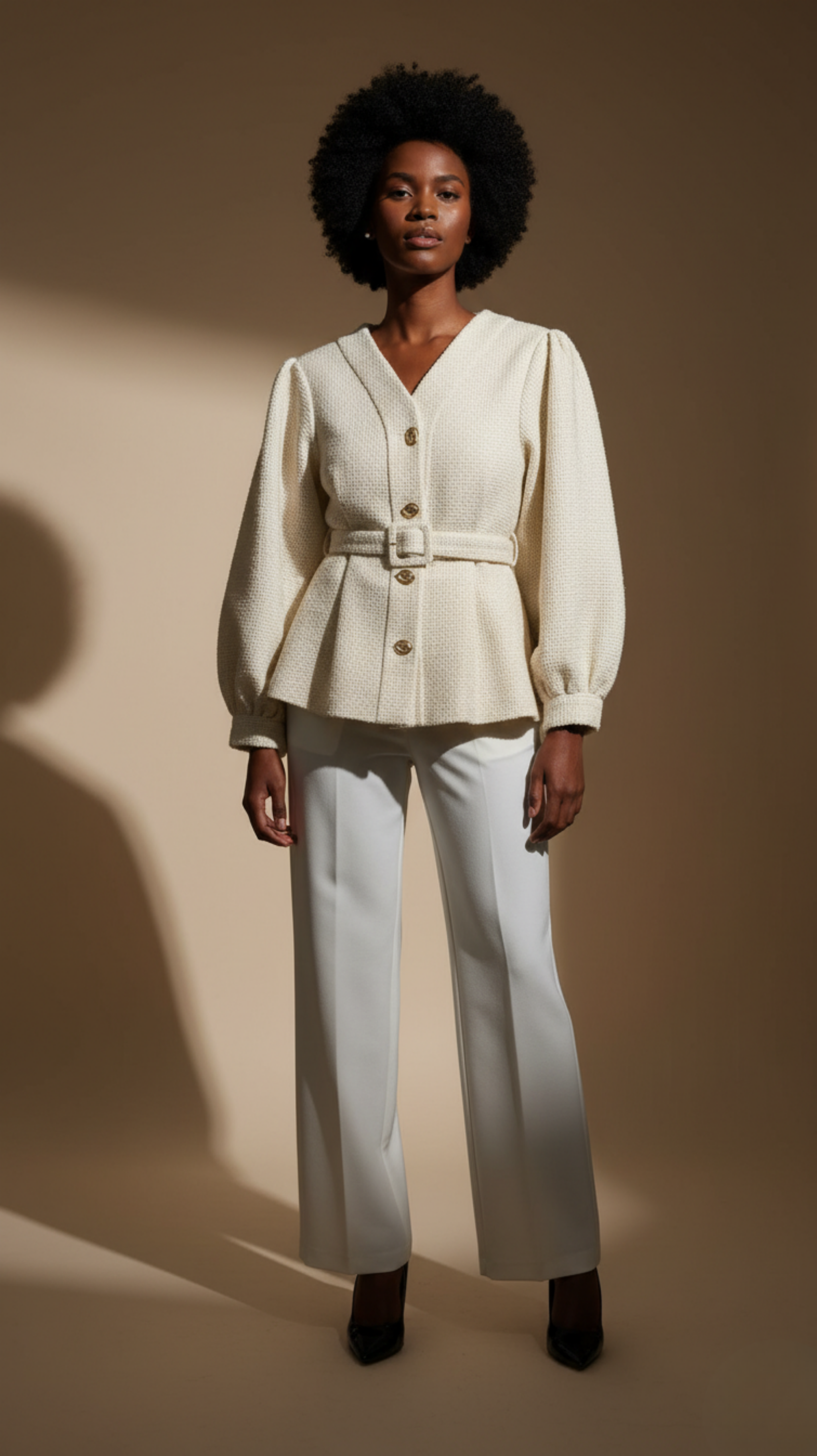 Belted Textured Cardigan Jacket