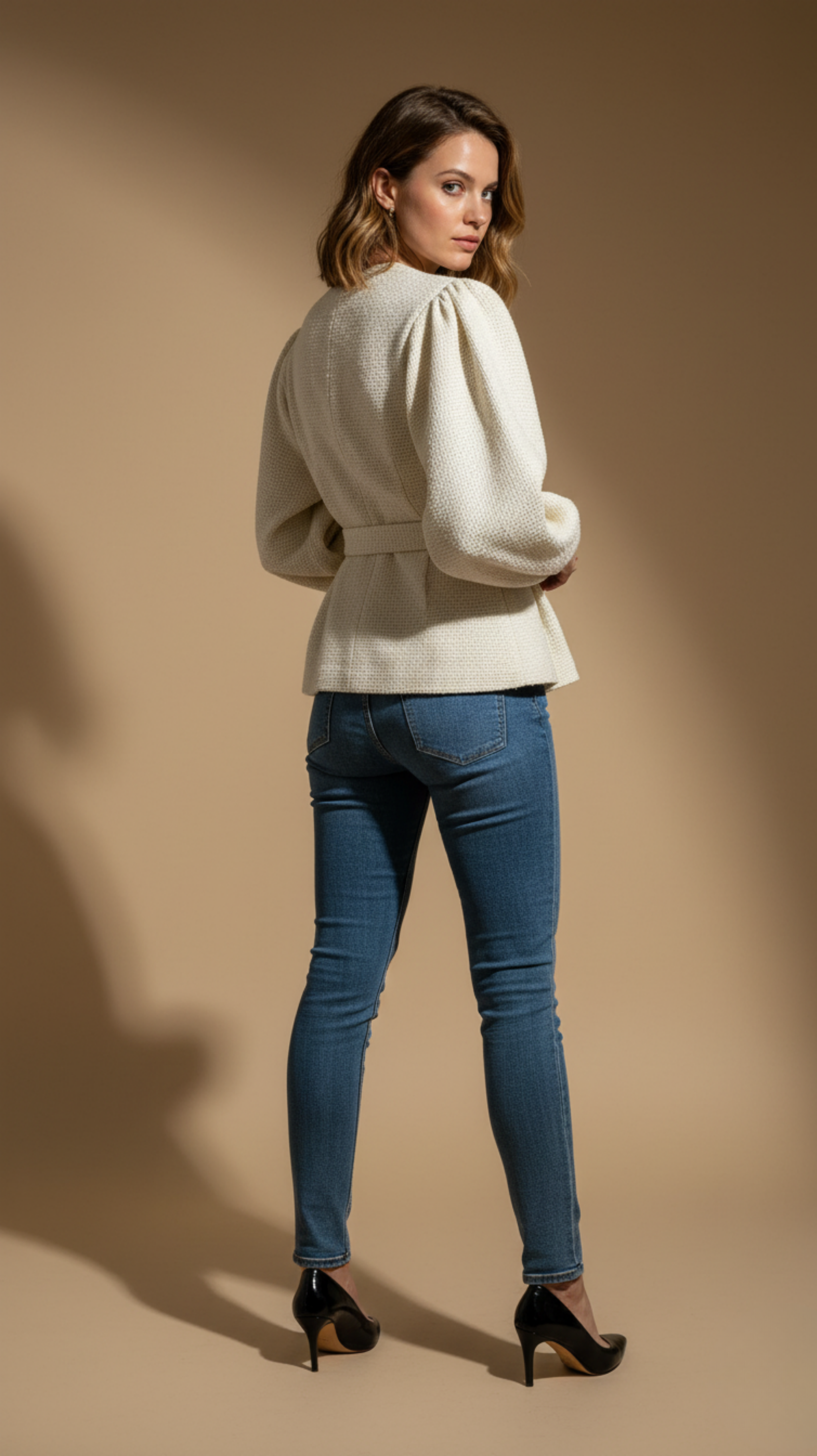 Belted Textured Cardigan Jacket