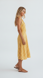 Sunlit Ditsy Halter Midi