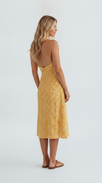 Sunlit Ditsy Halter Midi