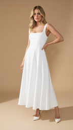 Celeste Square Neck Midi Dress