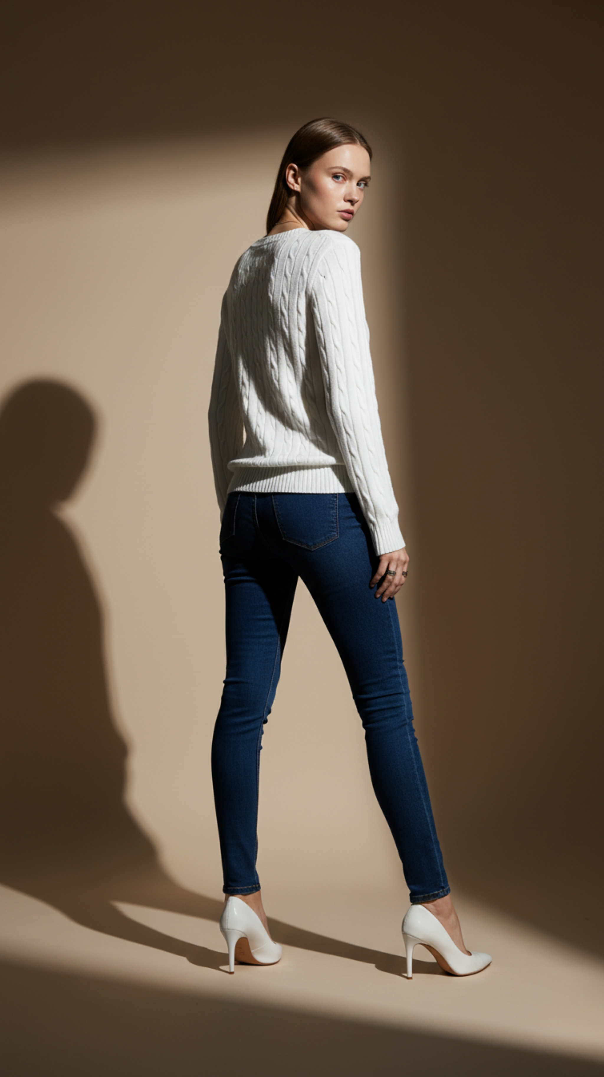 Classic Cable Knit Crewneck Sweater