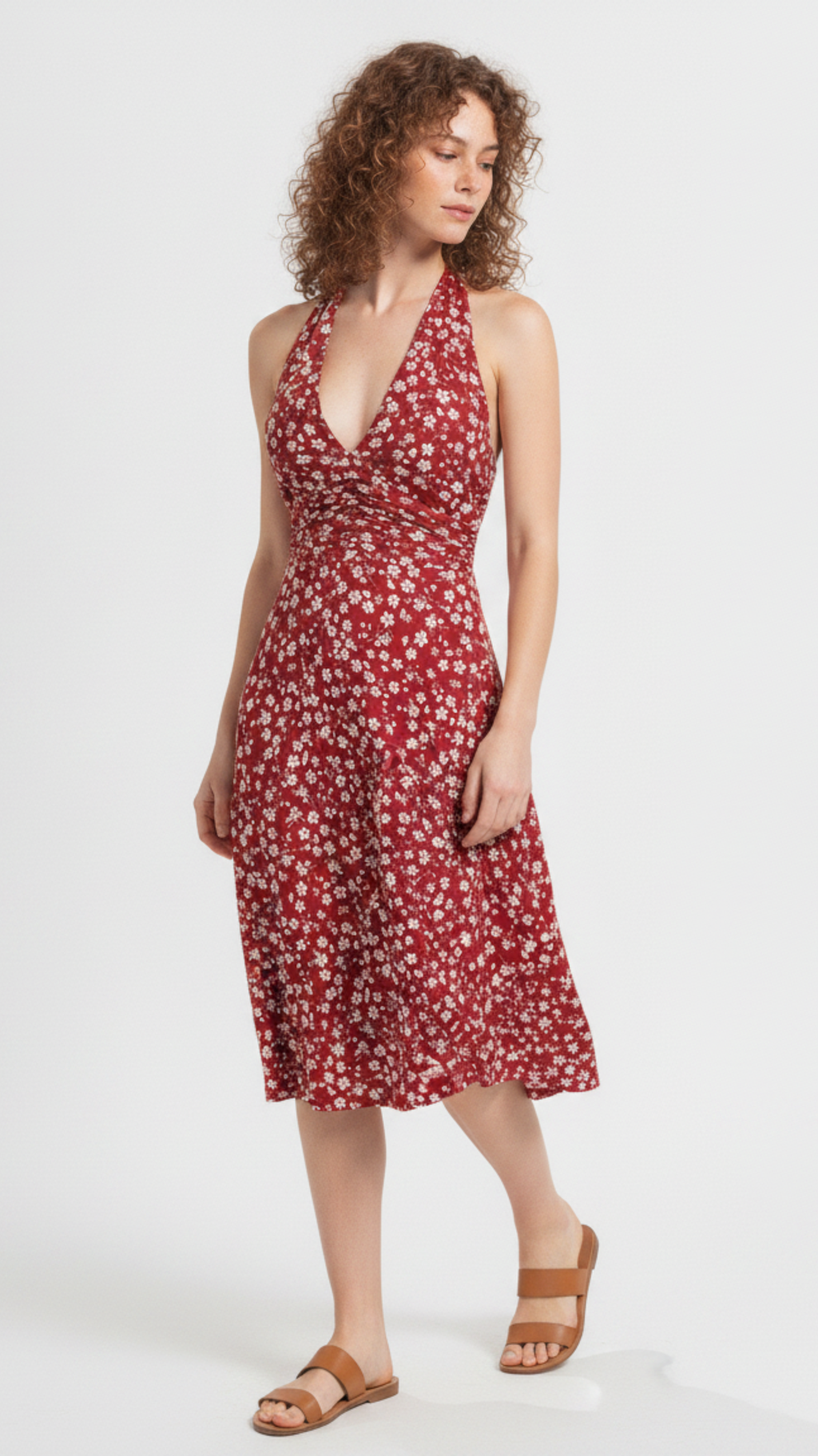 Cherry Daisy Halter Midi