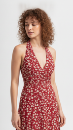 Cherry Daisy Halter Midi