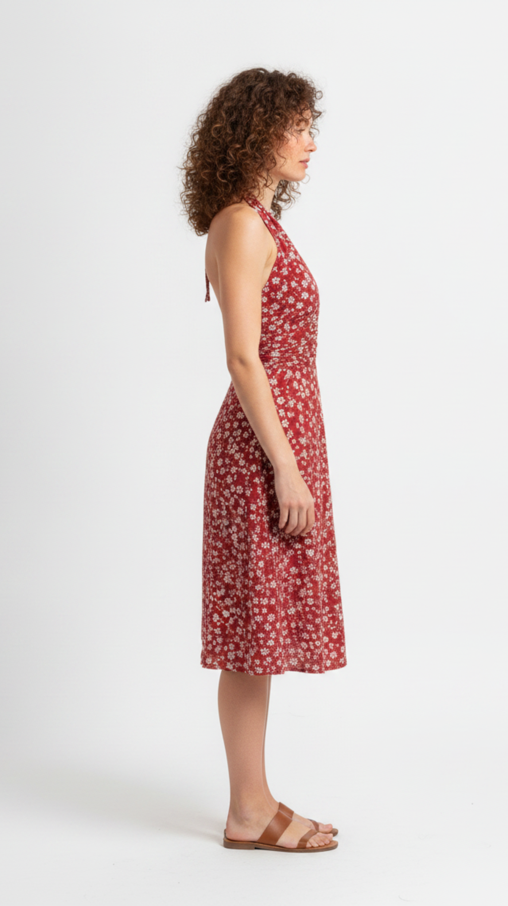 Cherry Daisy Halter Midi