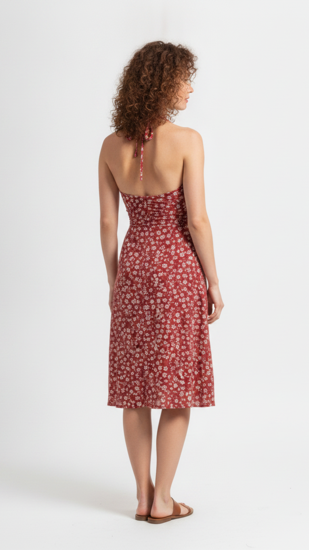 Cherry Daisy Halter Midi
