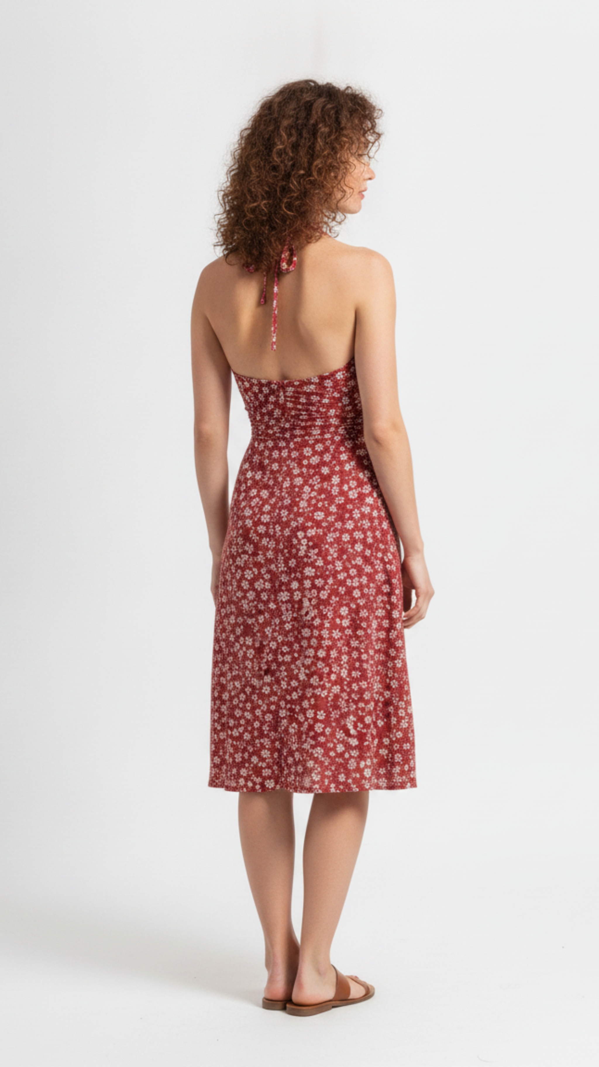 Cherry Daisy Halter Midi