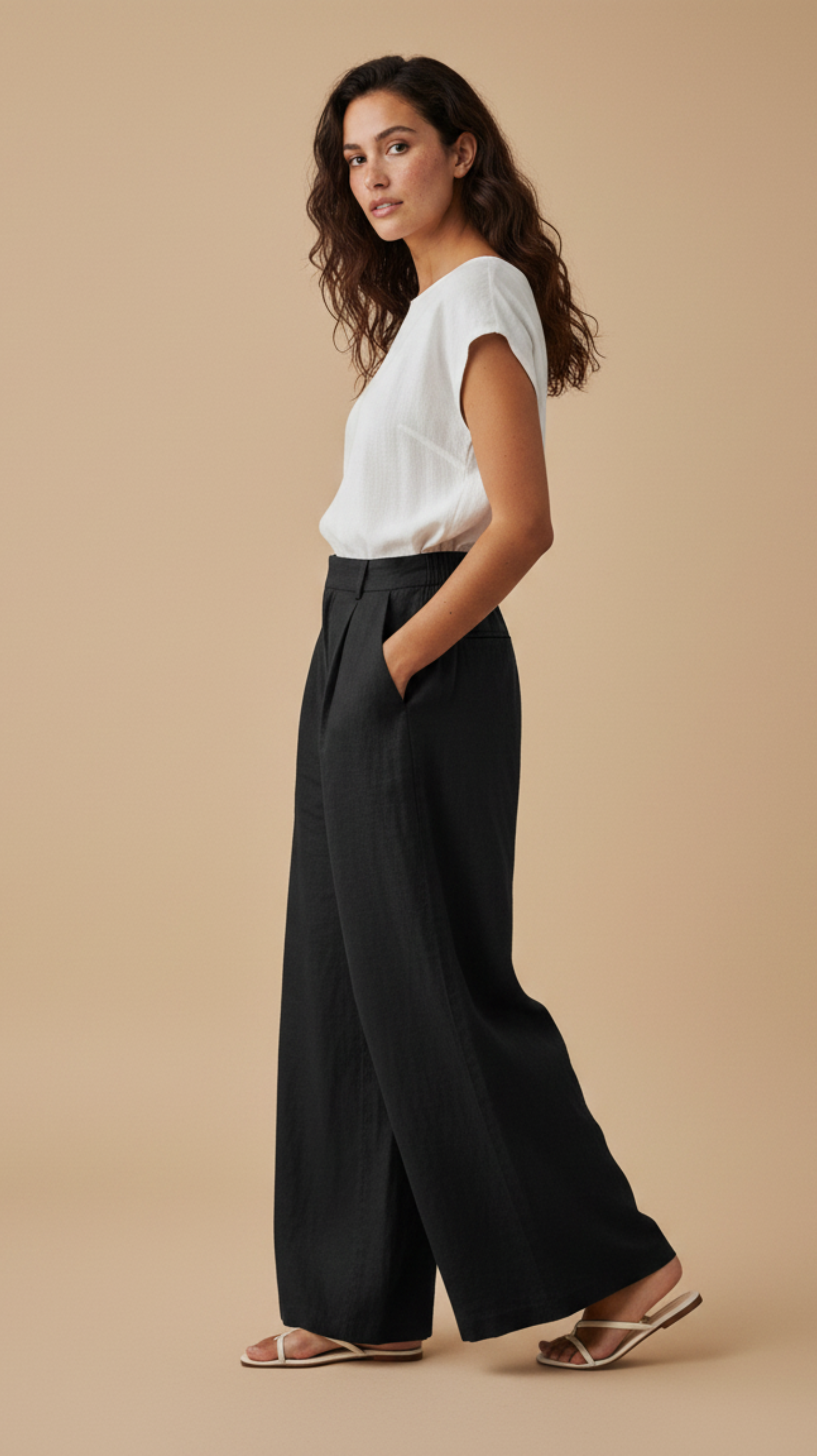 Linen Wide Leg Trouser