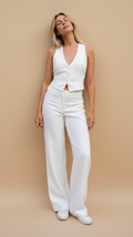 White Tailored Vest Set