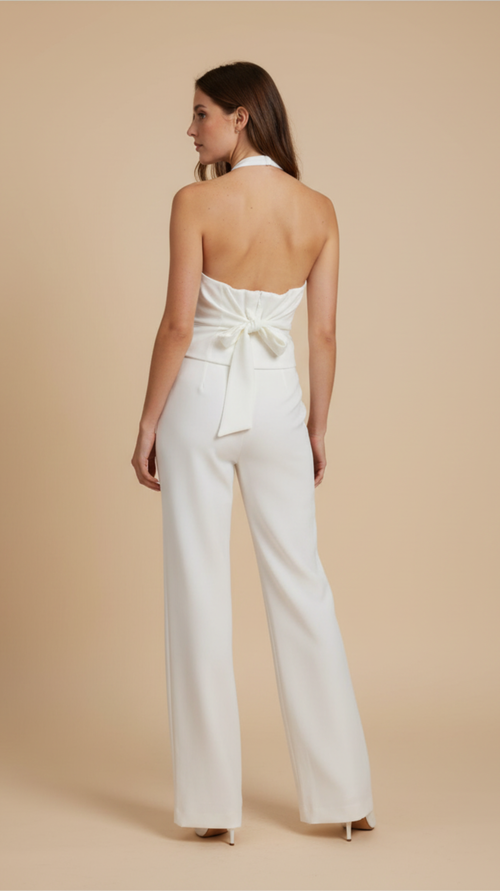 White Tailored Vest Set