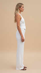 White Tailored Vest Set
