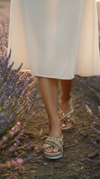 Beaded Boho Wedge Slide