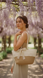 Rope & Lace Bow Tote