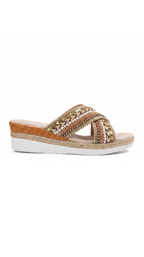Beaded Boho Wedge Slide