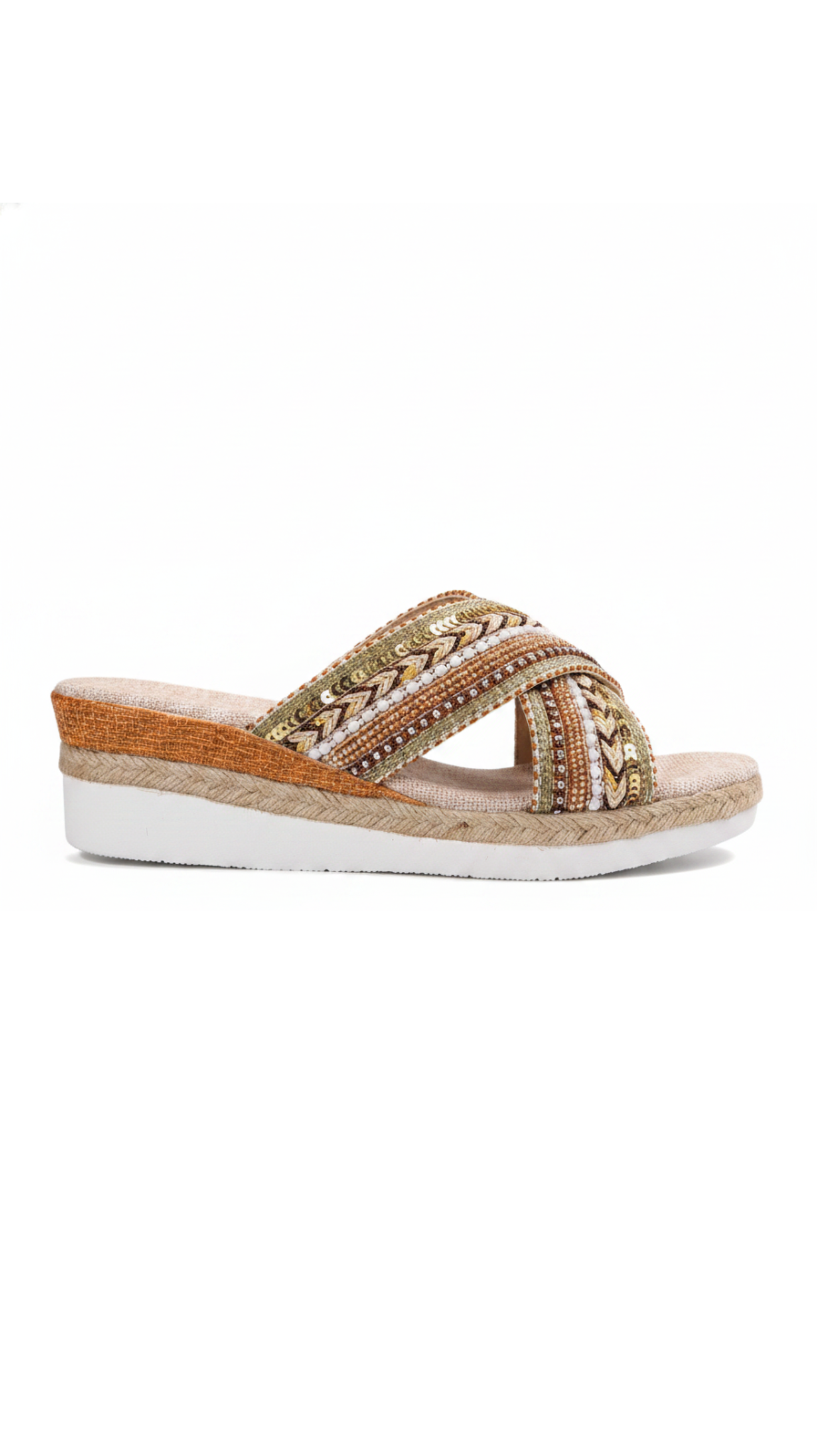 Beaded Boho Wedge Slide