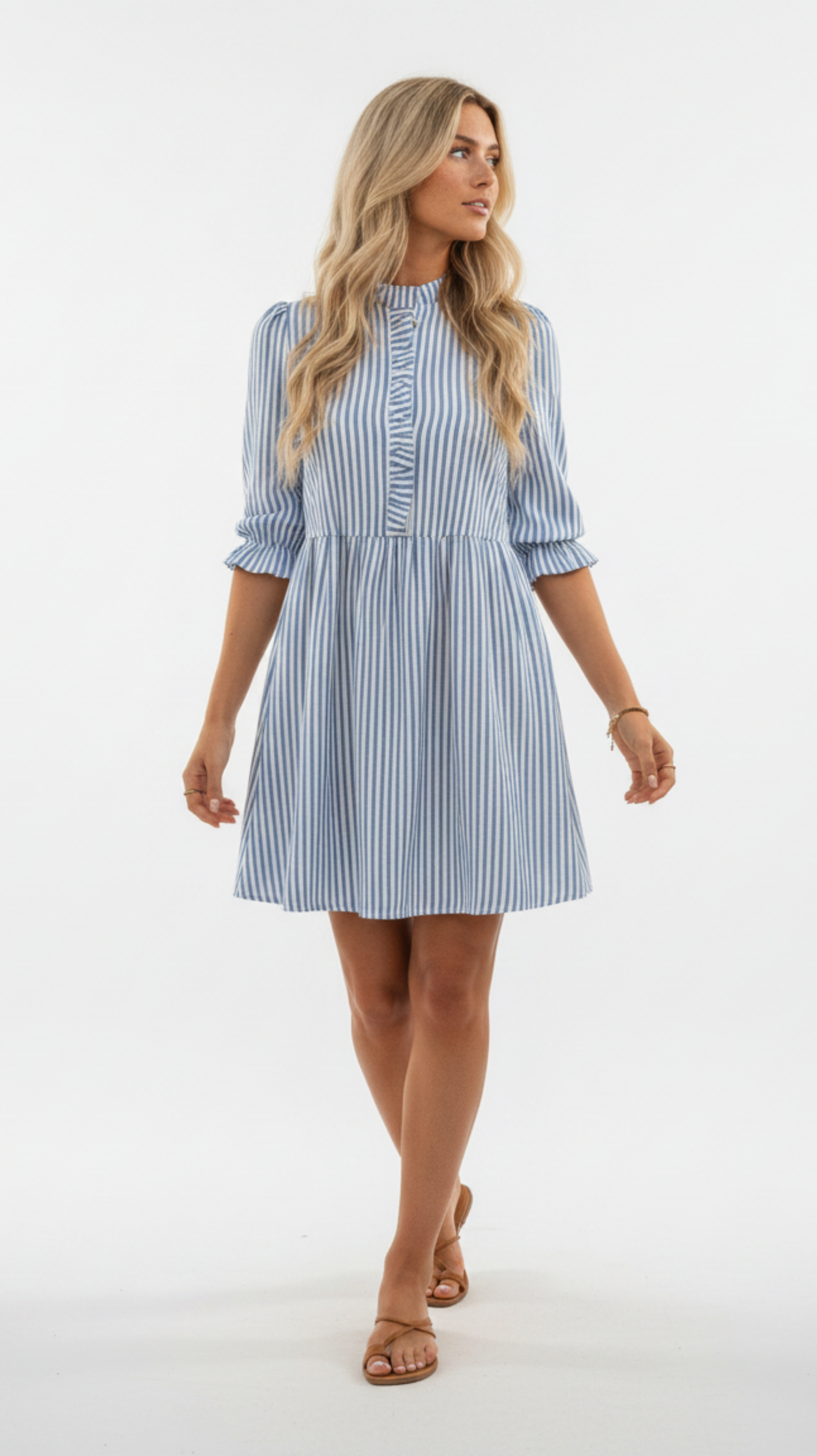 Coastal Stripe Shirt Dress