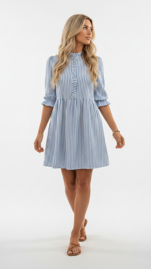 Coastal Stripe Shirt Dress